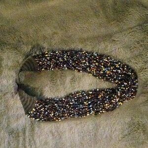 Multi Colored Beaded Necklace with Button closure